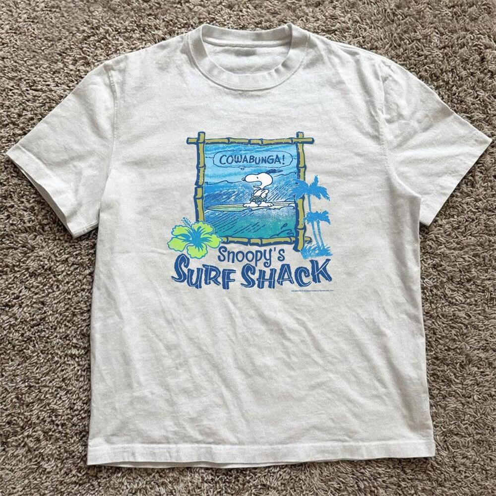 White Snoopy Surf Shack T-Shirt